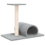 Vidaxl arbre à chat avec tunnel gris clair 60x34, 5x50 cm Vidaxl arbre à chat avec tunnel gris clair 60x34, 5x50 cm