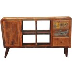 Vidaxl armoire avec 1 porte 4 tagres 3 tiroirs bois massif rcupr