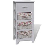 Vidaxl armoire avec 1 tiroir et 3 paniers blanc bois de paulownia