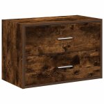 Vidaxl armoire avec 2 tiroirs chne fum 60x31x40 cm bois d'ingnierie