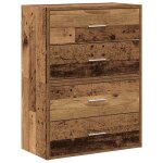 Vidaxl armoires avec 2 tiroirs 2 pcs vieux bois bois d'ingnierie