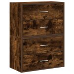 Vidaxl armoires avec 4 tiroirs 2 pcs ch�ne fum� bois d'ing�nierie