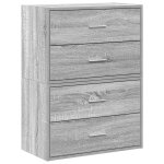 Vidaxl armoires avec 4 tiroirs 2 pcs sonoma gris bois d'ing�nierie