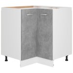 Vidaxl armoire d'angle basse lyon gris b�ton 75, 5x75, 5x81, 5 cm