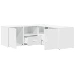Vidaxl armoire d'angle blanc 200x40x45 cm bois d?ing�nierie
