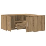 Vidaxl armoire d'angle ch�ne artisanal 160x40x45 cm bois d'ing�nierie