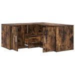 Vidaxl armoire d'angle ch�ne fum� 160x40x45 cm bois d'ing�nierie