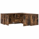 Vidaxl armoire d'angle ch�ne fum� 200x40x45 cm bois d'ing�nierie