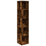 Vidaxl armoire d'angle ch�ne fum� 33x33x164, 5 cm bois d'ing�nierie