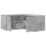 Vidaxl armoire d'angle gris bton 160x40x45 cm bois d?ingnierie