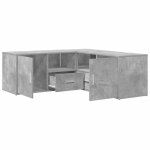 Vidaxl armoire d'angle gris b�ton 200x40x45 cm bois d?ing�nierie