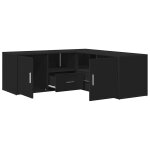 Vidaxl armoire d'angle noir 200x40x45 cm bois d?ingnierie