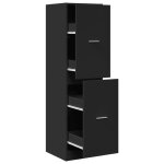 Vidaxl armoire d'apothicaire noir 40x41x144, 5 cm bois d'ing�nierie