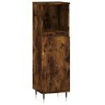 Vidaxl armoire de bain ch�ne fum� 30x30x100 cm bois d'ing�nierie