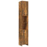 Vidaxl armoire de bain ch�ne fum� 30x30x183, 5 cm bois d'ing�nierie