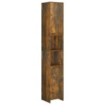 Vidaxl armoire de bain ch�ne fum� 30x30x183, 5 cm bois d'ing�nierie