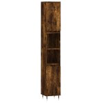 Vidaxl armoire de bain ch�ne fum� 30x30x190 cm bois d'ing�nierie