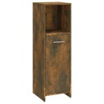 Vidaxl armoire de bain ch�ne fum� 30x30x95 cm bois d'ing�nierie