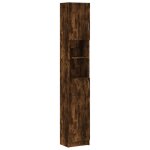 Vidaxl armoire de bain ch�ne fum� 32x25, 5x190 cm bois d'ing�nierie