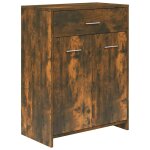 Vidaxl armoire de bain ch�ne fum� 60x33x80 cm bois d'ing�nierie