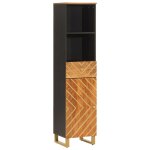 Vidaxl armoire bain marron et noir 38x33, 5x160 cm bois massif manguier