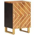Vidaxl armoire bain marron et noir 38x33, 5x58 cm bois massif manguier