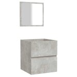 Vidaxl armoire de bain avec miroir gris bton bois d'ingnierie