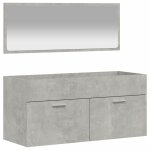 Vidaxl armoire de bain avec miroir gris b�ton bois d'ing�nierie