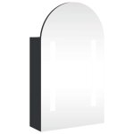 Vidaxl armoire de bain � miroir avec led arqu�e noir 42x13x70 cm