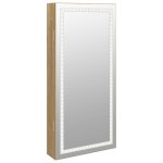 Vidaxl armoire � bijoux avec miroir et �clairage led mural