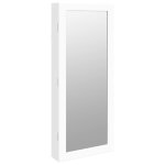 Vidaxl armoire  bijoux avec miroir et clairage led mural blanc