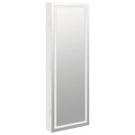 Vidaxl armoire  bijoux avec miroir et clairage led mural blanc