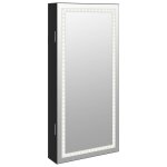 Vidaxl armoire � bijoux avec miroir et �clairage led mural noir