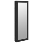 Vidaxl armoire  bijoux avec miroir et clairage led mural noir