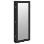Vidaxl armoire  bijoux avec miroir et clairage led mural noir