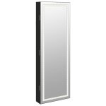 Vidaxl armoire  bijoux avec miroir et clairage led mural noir