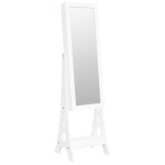 Vidaxl armoire à bijoux miroir avec lumières led sur pied blanc Vidaxl armoire à bijoux miroir avec lumières led sur pied blanc