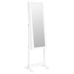 Vidaxl armoire à bijoux miroir avec lumières led sur pied blanc Vidaxl armoire à bijoux miroir avec lumières led sur pied blanc