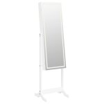 Vidaxl armoire  bijoux miroir avec lumires led sur pied blanc