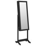 Vidaxl armoire à bijoux miroir avec lumières led sur pied noir Vidaxl armoire à bijoux miroir avec lumières led sur pied noir
