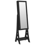 Vidaxl armoire  bijoux miroir avec lumires led sur pied noir