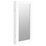 Vidaxl armoire à bijoux avec miroir murale blanc 30x8, 5x67 cm Vidaxl armoire à bijoux avec miroir murale blanc 30x8, 5x67 cm