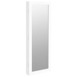 Vidaxl armoire � bijoux avec miroir murale blanc 37, 5x10x106 cm