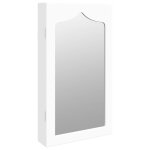 Vidaxl armoire  bijoux avec miroir murale blanc 37, 5x10x67 cm
