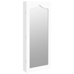 Vidaxl armoire  bijoux avec miroir murale blanc 37, 5x10x90 cm