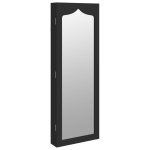 Vidaxl armoire  bijoux avec miroir murale noir 37, 5x10x106 cm