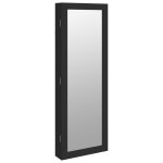 Vidaxl armoire  bijoux avec miroir murale noir 37, 5x10x106 cm