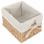 Vidaxl armoire en bois 3 paniers gauches en tissage blanc