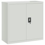 Vidaxl armoire de bureau avec 2 portes gris 90 cm acier
