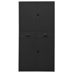 Vidaxl armoire de bureau anthracite 90x40x180 cm acier